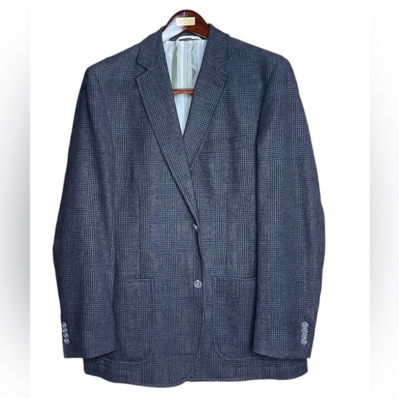 Men’s Charcoal Plaid Bullock & Jones Sport Coat - Size 40R - Picture 15 of 16